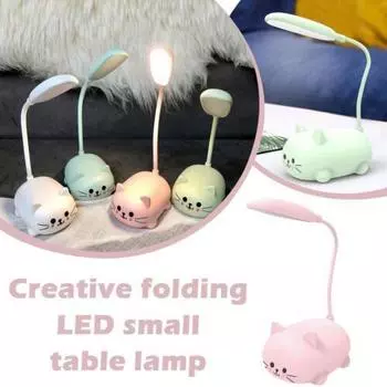 1 шт. светодиодная настольная лампа с рисунком милого кота ночник USB перезаряжаемая настольная лампа HMM зелёный