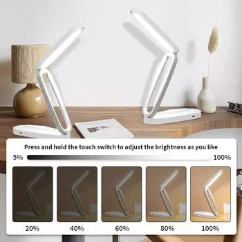1 шт. светодиодная складная настольная лампа для чтения, защита глаз, 3 уровня затемнения, настольные лампы для гостиной, спальни, зарядка, ночник