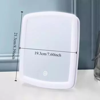 1 шт. светодиодное настольное зеркало для макияжа с сенсорным экраном, три регулировки яркости, может быть бесконечной яркостью, удобно носить с собой, сухая батарея USB двойного назначения белый