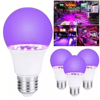 1 шт. Светодиодные черные лампочки, 9 Вт, черный свет, E27, средний цоколь, AC85-265 В, уровень UVA 395-400 нм, светятся в темноте для Хэллоуина, дня рождения 9w