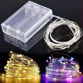 1 шт. светодиодные гирлянды из медной проволоки гирлянды для внутреннего сада, спальни, рождественские украшения, батареи