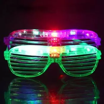 1 шт., светодиодные очки для взрослых и детей, вечерние, светящиеся в темноте, с неоновой вспышкой, украшение на Рождество, день рождения 1Pcs