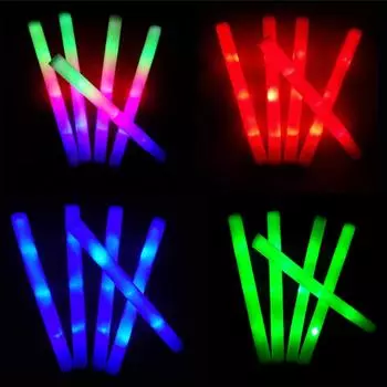 1 шт., светодиодные пенопластовые палочки, мигающие светящиеся палочки, товары для вечеринок, светящиеся дубинки, палочки, светящиеся в темноте для свадебной вечеринки, рейв-концерта 1pcs
