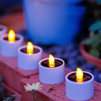 1 шт., светодиодные свечи на солнечной батарее, беспламенные уличные водонепроницаемые солнечные фонари, свечи, лампа для вечеринки, сада, домашнего декора 1pc