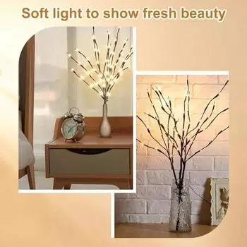 1 шт. светодиодные веточные гирлянды на батарейках, ветки ивы, декоративные гирлянды, искусственное креативное дерево, рождественские огни своими руками теплый белый