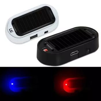 1 шт. светодиодный автомобильный предупреждающий фонарь на солнечной батарее USB, ночной задний фонарь, поддельный охранный фонарь, имитация стробоскопа, имитация тревожной лампы, универсальная