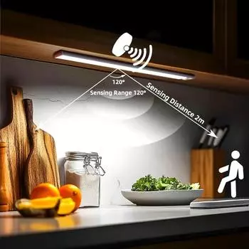 1 шт. светодиодный датчик движения беспроводной магнитный USB перезаряжаемый светильник для шкафа регулируемая цветовая температура для лестницы