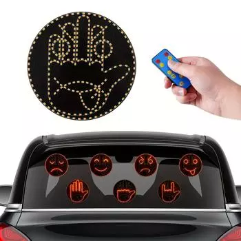 1 шт. светодиодный дисплей-логотип BLAZART emoji на заднее стекло автомобиля, 5,7-дюймовая круглая светящаяся доска для сообщений emoji с дистанционным управлением автомобиля, аксессуары GM