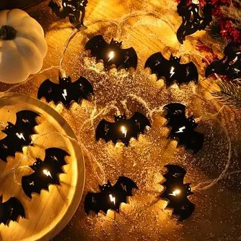 1 шт. светодиодный светильник на Хэллоуин, гирлянда с призраком, декоративный светильник для фестиваля, железная художественная летучая мышь, призрак на батарейке, световой бар, украшение для вечеринки, свет Crow