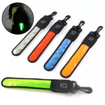 1 шт. светодиодный светящийся светоотражающий предупреждающий ремешок на руку для велосипеда на руку фонарь для рюкзака подвесной фонарь для ночного бега серебряный