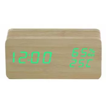 1 шт. светодиодный звуковой будильник с управлением, деревянный Despertador, дисплей температуры, электронный будильник, настольные часы, цифровые деревянные настольные часы style 2
