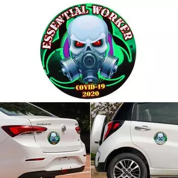 1 шт., светоотражающая наклейка на окно автомобиля, 3D радиоактивный череп, вирус, виниловая наклейка, автомобильный мотоцикл, водонепроницаемое ламинированное украшение, автостайлинг, кузов автомобиля, дверь 2 inch