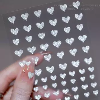 1 шт. светоотражающие блестящие 3D наклейки для ногтей серебряные бабочки звезды любовь сердце фольга блестящие украшения для ногтей маникюр heart