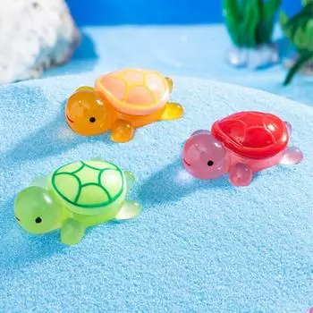 1 шт. светящаяся черепаха, сказочный сад, микроландшафтный орнамент, светящийся в темноте, миниатюрный сделай сам, цветочный горшечный декор коричневый