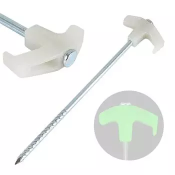 1 шт., светящаяся палатка, спиральные заземляющие гвозди, практичные высокопрочные стальные заземляющие колья для улицы серебряный