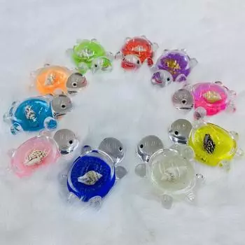 1 шт. светящаяся раковина маленькая черепаха смола настольное украшение прозрачные бусины с плоским дном черепаха для ручной работы серьги ручка Diy части