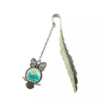 1 шт. светящаяся закладка в виде пера, ретро светящаяся креативная металлическая закладка в виде хвоста кита, флуоресцентная закладка в виде совы/бабочки silver owl