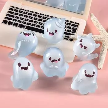 1 шт. светящееся украшение в виде привидения на Хэллоуин, миниатюрное украшение в виде привидения, микро-садовые украшения для ландшафтного дизайна, сувениры для вечеринок