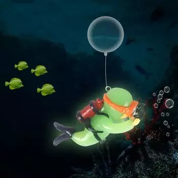 1 шт. Светящиеся аксессуары для аквариума, имитация дайвера, плавающие украшения для аквариума из смолы, интересный декор, ландшафтный дизайн аквариума