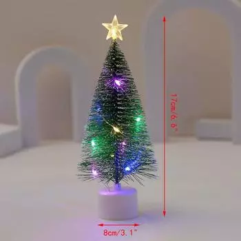 1 шт. светящиеся мини-елочки красивые маленькие искусственные рождественские елки украшения стола рождественские украшения для дома