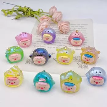 1 шт. светящиеся мультяшные куклы океана микро ландшафтная фигурка украшение уличная светящаяся миниатюрная статуэтка в горшке мини садовый аксессуар