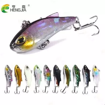 1 шт., светящиеся воблеры, медленно тонущая рыболовная приманка VIB, 4 г, приманки, погремушка, искусственная приманка для зимней рыбалки в соленой воде, приманка