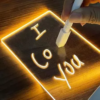 1 шт. светящийся акриловый ночник настольный DIY лампа для письма USB доска для рисования памятки советы настольный светильник для письма