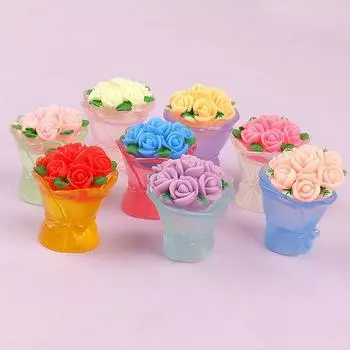 1 шт. светящийся букет роз, микроландшафтная фигурка, украшение, уличная светящаяся миниатюрная статуэтка, горшечные мини-садовые аксессуары