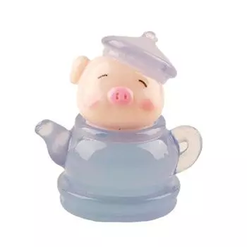 1 шт. светящийся милый питомец мультяшный чайник свинья сделай сам маленькие украшения машинки украшения игрушки Onesize
