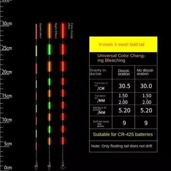1 шт. светящийся светодиодный умный поплавок для рыбалки, супер яркий поплавок для ночной рыбалки 9Light