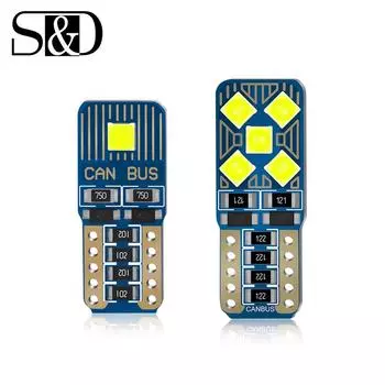 1 шт. T10 W5W светодиодные лампы Canbus WY5W без ошибок 194 168 светодиодные супер яркие лампы для салона автомобиля габаритный боковой габаритная лампа авто 12 В 2SMD Chips белый