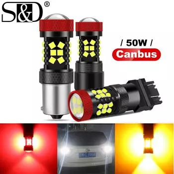 1 шт. T20 светодиодная лампа CANBUS без Hyper Flash 7443 7440 W21 / 5W Светодиод W21W P21W Py21W BAU15S BA15S BAY15D 1156 P21 / 5W P21 / 7W автомобильные фары поворотник обратная лампа 1156 BAU15S PY21W красный