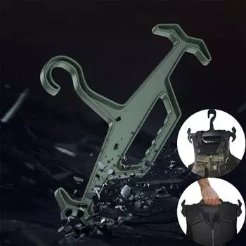 1 шт. Тактическая вешалка, прочная вешалка для жилета, многофункциональная вешалка из цельного пластика, очень жесткие инструменты для выживания чёрный