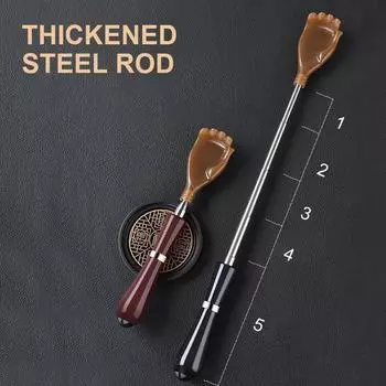 1 шт. телескопическая чесалка для спины из смолы с масштабируемыми головками для чесания, чесалка для спины для мужчин/женщин чёрный