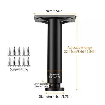1 шт. телескопическая регулируемая опорная балка для кровати, усиленная пластиковая ножка для мебели, дивана, нижняя часть кровати, несущий кронштейн 22cm