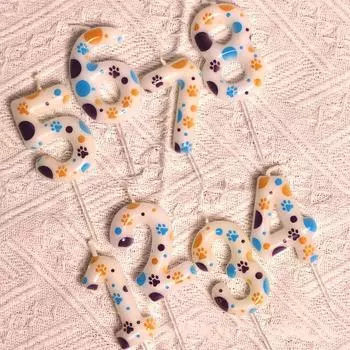 1 шт. тематическая собачья лапка креативная цифра 0-9 товары для вечеринки по случаю дня рождения украшение для торта свечи на день рождения подарок