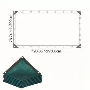 1 шт. темно-зеленый экран для ограждения - 81-90% защиты от солнца, УФ-излучения и сетка для защиты от ветра для сада, патио, заднего двора - для использования на открытом воздухе, материал PE 78.74*196.85inch темно-зеленого