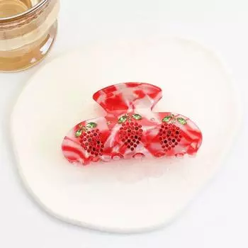 1 шт. Темперамент: Маленький, Свежий, Полный Бриллиантов, Любовь к Фруктам, Зажим для Клубники, Легкая Роскошь, Захват для Волос Средней Длины