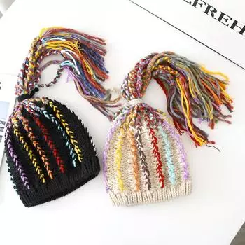 1 шт., теплая грязная коса, модная шапка-пуловер, защита ушей, этнический стиль, дреды, шапка