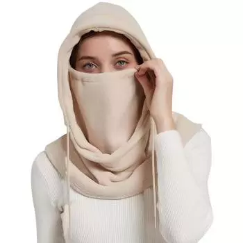 1 шт. теплая шапка с интегрированным капюшоном из флиса для активного отдыха, защита от холода