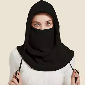 1 шт. теплая шапка с интегрированным капюшоном из флиса для активного отдыха, защита от холода бежевый