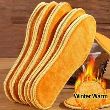 1 шт. Теплая стелька, подходит для утолщения обуви из шерсти, теплая и мягкая стелька, дышащая и приятная для кожи стелька, подходит для зимнего ухода за ногами 36