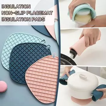 1 шт. теплоизоляционный нескользящий коврик, коврик для обеденного стола, изоляционный коврик для кухни розовый