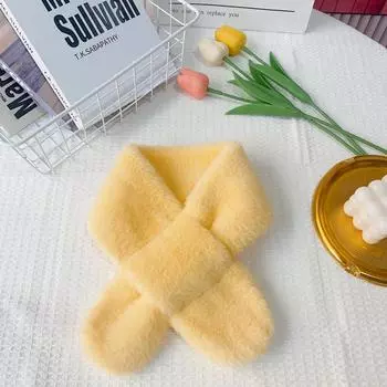 1 шт. Теплые пушистые детские шарфы для мальчиков и девочек, шикарные корейские однотонные плюшевые шарфы, осенне-зимние теплые плюшевые шарфы для малышей