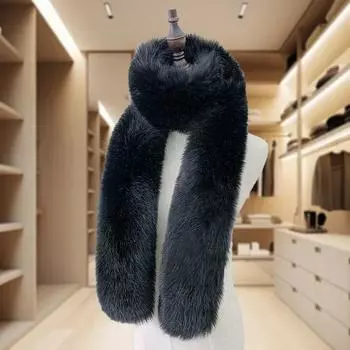 1 шт., теплые шейные платки, длинная зимняя шаль из искусственного меха лисы, новый женский пушистый шарф, искусственная накидка