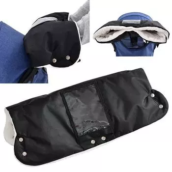 1 шт., теплые ветрозащитные перчатки для детской коляски с сенсорным экраном, улучшенные зимние ветрозащитные перчатки с холодной подкладкой из толстой шерсти для рук 53*48 см, перчатки для тележки