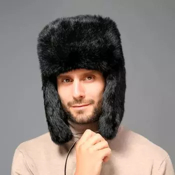 1 шт. Теплые защитные шапки из искусственного меха кролика Рекс зимние мужские/женские шапки-бомберы защитные шапки