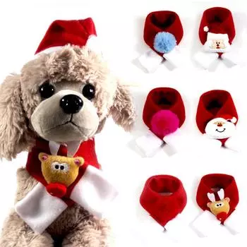 1 шт., теплый красный шарф для домашних животных, рождественские украшения, воротник, аксессуары для кошек, нагрудник, милый рождественский зимний модный S розы красного