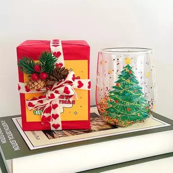 1 шт. термостойкая рождественская чашка, чашка желаний, двухстенная стеклянная чашка для воды, кофейная чашка