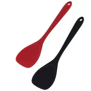 1 шт. термостойкая силиконовая ложка, лопаточка для утиного языка, кухонная лопаточка для перемешивания, кухонная утварь 26,5 см/10,43 дюйма чёрный
